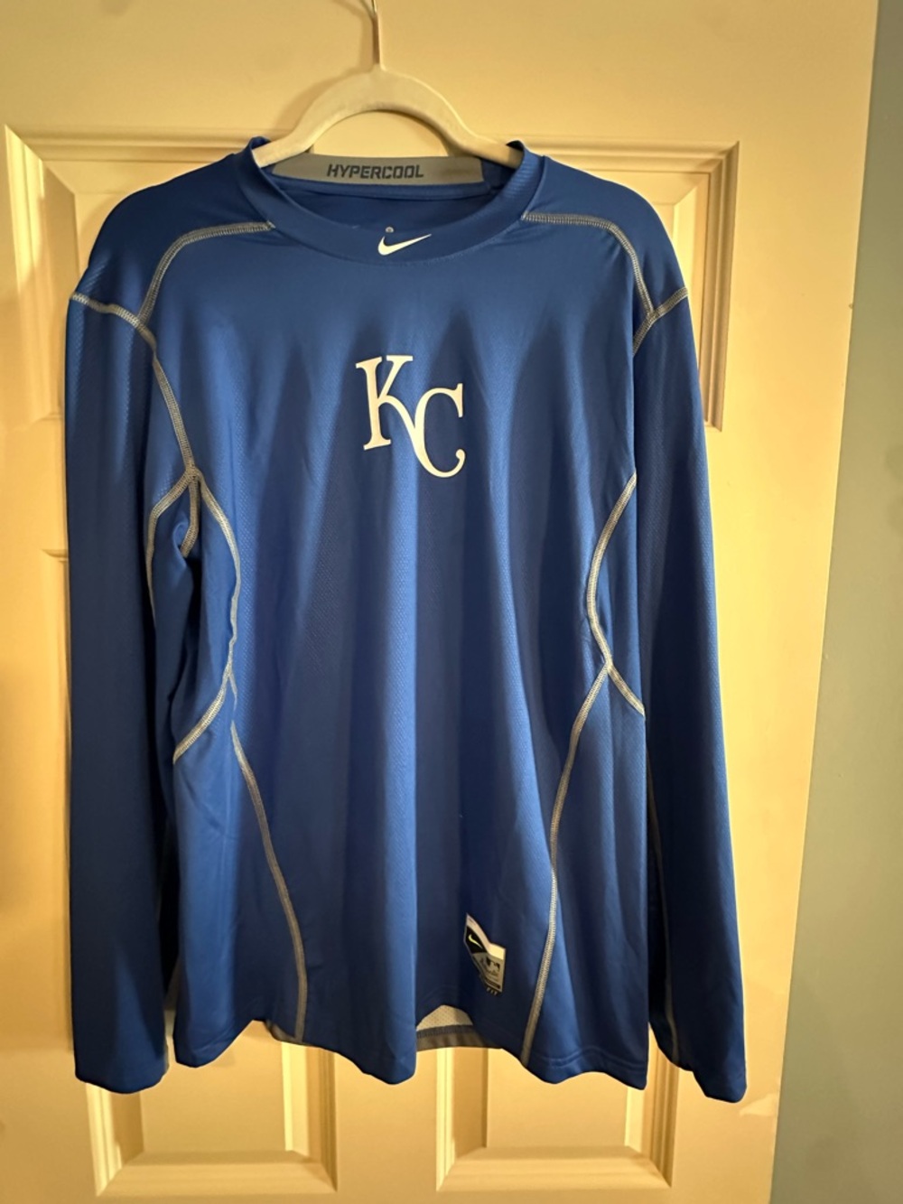 Nike Royal Blue Dri-Fit Performance Top with Neon Accent Medium
